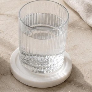 Luxury <b>Marble</b> Stone <b>Coasters</b> – Round White <b>Marble</b> Cup <b>Coasters</b> for Home & Hotel Decor - Product Image 1
