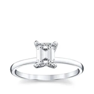 Anillo Solitario de Diamante Corte Esmeralda Cultivado en Laboratorio EtherStar Jewels, Oro Blanco de 18K, 1.00ct E VS, Certificado IGI, Anillo Clásico de Cuatro Puntas - Product Image 2