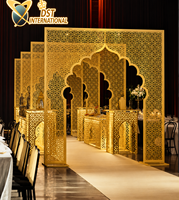 Panel de Fondo Metálico Ajustable, Ligero y Moderno, en Color Personalizado, Juego de 3 Soportes para Arco de Boda, Decoración para Eventos y Fiestas