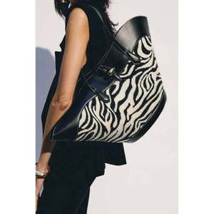 Sac fourre-tout en cuir à imprimé animal vintage pour femme, avec deux poignées, fermeture éclair, grande capacité, pour usage quotidien, voyage et shopping - Product Image 3