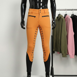 Pantalones de equitación al por mayor de fábrica con agarre de silicona, cintura alta, pantalones de equitación para mujer, leggings de equitación, OEM ODM personalizados - Product Image 1