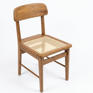 Chaises de restaurant d'extérieur modernes en teck massif et rotin écologique durable - Product Image 3