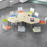 Table de formation de conférence pliante Ekintop et combinaison de chaises peuvent déplacer un double bureau et des chaises utilisées pour les écoles