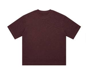 T-shirt élégant pour homme, col rond, manches courtes, tricoté, 160g, coupe classique, couleur unie, vintage, respirant, idéal pour l'été - Product Image 4