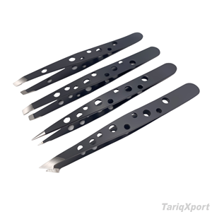 Pinzas Profesionales Personalizadas de Acero Inoxidable Duradero para Cejas Inclinadas, para Extensión de Pestañas - Product Image 2