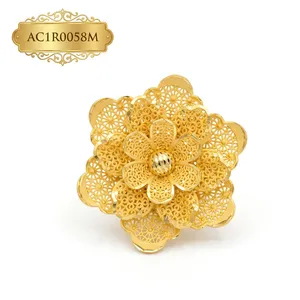 Designer Rose <b>Gold</b> Plated Flower Shape <b>Rings</b> Classic Style One Gram Fashion Jewelry for Parties-Online Shopping - Product Image 2