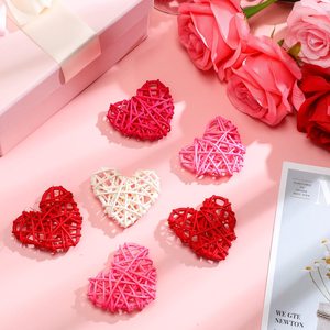 Valentine wedding <b>accessories</b> for gift table decoration eco friendly rattan heart various colors - Product Image 2
