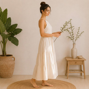 Ensemble de vêtements d'été pour femmes, style loungewear, pyjama respirant en gaze de coton, vêtements de maison décontractés pour femmes - Product Image 1