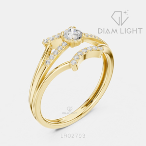 Bague de fiançailles et de mariage pour femme, cadeau de bijoux, certifiée IGI, diamant de laboratoire taille ronde 0,146 carat, ensemble de bagues en or blanc 14 carats - Product Image 6