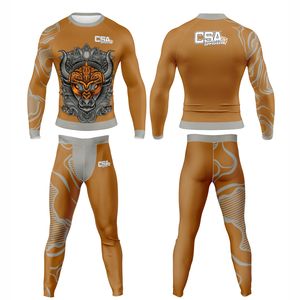 Nouvelle Collection 2026 : Tenue de Compression Homme à Impression par Sublimation – Rashguard et Legging MMA Respirants, Écologiques et de Qualité Supérieure - Product Image 1