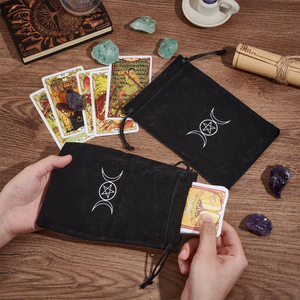 Bolsa de Regalo de Joyería de Terciopelo con Cordón, Personalizada con Logotipo, de Lujo, Reciclable, Bolsa de Almacenamiento para Cartas de Tarot y Velas - Product Image 6
