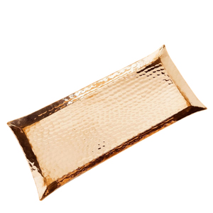 Bandeja de Cobre Martillado Hecha a Mano con Asas de Latón, Vajilla de Lujo para Hotel y Restaurante, Plato Decorativo de Cobre con Borde Acanalado - Product Image 3