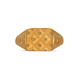 Classic Edge <b>Men's</b> Gold <b>Ring</b> Luxury Gold Tone Wide Band Statement <b>Ring</b> <b>for</b> <b>Men</b> Artistic Textured Surface with Intricate Raised - Product Image 3