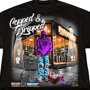 Camiseta Negra Oversize de Streetwear para Hombre, Manga Corta, Estampado Fotográfico, Cuello Redondo, Algodón Tejido - Product Image 5