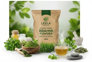 Poudre de Brahmi pure naturelle, poudre d'herbes ayurvédiques pour les soins des cheveux, des soins de la peau, le bien-être et les applications cosmétiques - Product Image 3