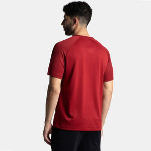 เสื้อยืดคอกลมแขนสั้นสีแดง ระบายอากาศได้ดี ผลิตจากโพลีเอสเตอร์ 100% - Product Image 3