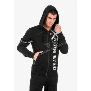 Survêtement d'hiver pour homme de qualité supérieure personnalisé, respirant, coupe régulière, sweat-shirt technique en molleton uni, pantalon de jogging, 100% coton, noir - Product Image 3