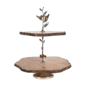 Fancy Stylish Designer Gold Plated Premium Quality Metal Made Leaves Designer Home Hotel Table Centerpiece Luxury <b>Cake</b> <b>Stand</b> - Product Image 3