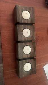 Porte-bougie en bois rustique pour bougies chauffe-plat - Product Image 6