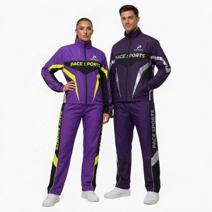 Full <b>Zip</b> Polyester Sublimation Windbreaker Tracksuit Navy Blue & Bright Blue Matching Set for unisex with custom logos - Product Image 6