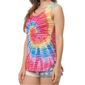 Camisetas de Tirantes Deportivas para Mujer, Sublimadas, con Estampado Espiral Colorido, Tejidas, sin Mangas, Verano, Logotipo Personalizado, Transpirables, para Fitness - Product Image 3