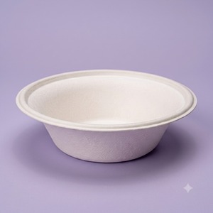 Tazón de bagazo de caña de azúcar blanco de 6 oz - Paquete de tazones de pulpa desechables y compostables para servir comida en restaurantes - Product Image 3