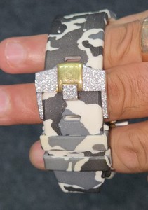 Montres personnalisées en quartz, montre chronographe mécanique avec cadran bicolore, bracelet et lunette serties de diamants, montre-bracelet à quartz - Product Image 4
