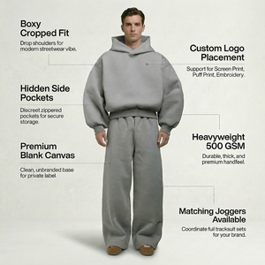 Ensemble de survêtement décontracté pour homme en molleton 100% coton, brodé, délavé, effet délavé à l'acide, avec sweat à capuche zippé - Product Image 3