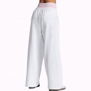 Custom Logo Women's Piping <b>Trousers</b> Straight Leg Joggers <b>Drawstring</b> Sweatpants Track Pants Fleece Sweatpants for Women - Product Image 4