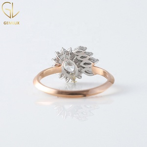 Oval Cut Moissanite <b>Diamond</b> Vintage Style Engagement <b>Ring</b>, Cluster Wedding <b>Ring</b> 14K Gold Unique <b>Diamond</b> <b>Ring</b> for Women - Product Image 5