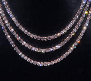 Collier tennis en diamant rond brillant de 0,75 carat, cultivé en laboratoire, certifié IGI, unisexe, or 10 carats, bijoux de luxe à prix de gros - Product Image 4