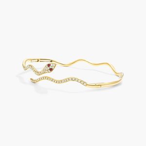 Snake Motif Diamond and <b>Ruby</b> <b>Bracelet</b> In 14K White Gold - Product Image 1