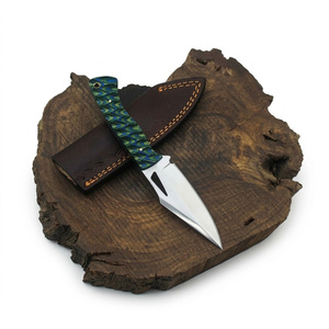 Couteau à dépecer Jexmoo personnalisé fait main, lame en acier Damas cuivré, bord droit, manche en résine avec étui en cuir - Product Image 5