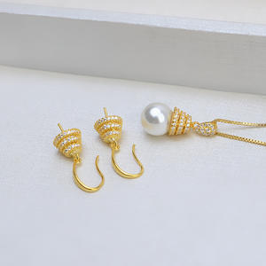 DIY Female Fashion Jewelry Set S925 <b>Silver</b> Hat <b>Headband</b> Earrings Pendant Accessories Semi Finished Tray 1361 - Product Image 4