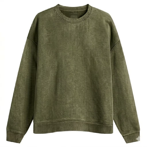 เสื้อสเวตเชิ้ตคอกลมโอเวอร์ไซส์แบบยูนิเซ็กซ์ สีพื้น ผ้าถัก แขนยาว สวมใส่สบายๆ สำหรับฤดูใบไม้ร่วง เนื้อผ้าฝ้ายนุ่มสบาย - Product Image 4