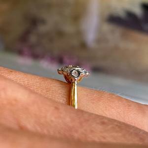 Anillo de Boda Floral de Oro Sólido de 14K con Moissanita de Corte Redondo, Anillo de Compromiso para Mujer, Regalo de Aniversario, Anillo de Promesa para Fiestas - Product Image 3