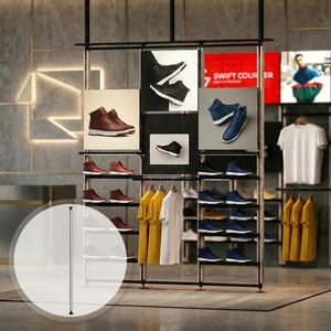 Nuevo Diseño de Exhibidores Metálicos de Pared a Techo para Tiendas de Ropa - Product Image 1