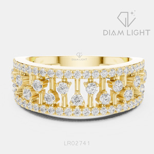 Bague de fiançailles en diamant de laboratoire certifié IGI 0,591 carat, or blanc 14 carats, taille ronde, F+ VS+, pavé, nouvelle collection de bijoux pour femme, idéale pour offrir - Product Image 5