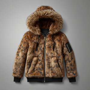 Sweat-shirt à capuche zippé en molleton de coton avec fourrure amovible, doublure en fourrure détachable, personnalisation OEM ODM - Product Image 6