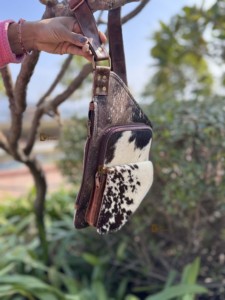 Nuevo Bolso de Hombro de Cuero Vacuno con Pelaje, Elegante y Moderno, Bolso de Viaje Fácil de Llevar, Cinturón Portamonedas, Bolsos Multiusos, Bolso Unisex - Product Image 3