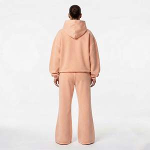 Wholesale Custom Women’s Acid Wash <b>Rhinestone</b> <b>Hoodie</b> And Jogger Solid Color <b>Rhinestone</b> Pocket Winter Wear Tracksuit For Women - Product Image 6
