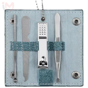 Professional Mini Portable 4Pcs Stainless Steel Travel Manicure Set Grooming <b>Nail</b> Clipper <b>Kit</b> Women Case - Product Image 5