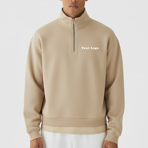 เสื้อฮู้ดดี้แบบสวมหัว คอตตอน 100% ลายปักพิมพ์ลายตามสั่ง รุ่นใหม่ปี 2025 ทรงหลวม ไหล่ตก ซิป ¼ ตัว ผ้าหนา - Product Image 1