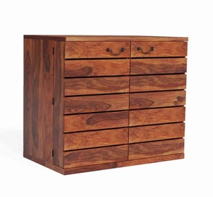 Teak Wood <b>Bar</b> <b>Cabinet</b> with Wine Storage and Glass Rack Freestanding Console for Modern Home Use - Product Image 2
