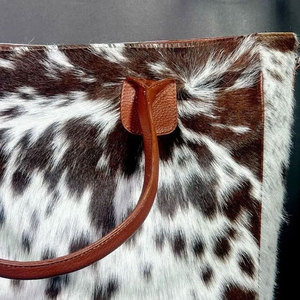 Sac fourre-tout en cuir de vachette de haute qualité avec fermeture éclair, bandoulière simple, chaîne, durable, élégant, imperméable, doublure en coton, pour usage quotidien - Product Image 6