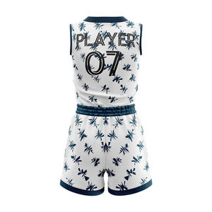Conjunto de Uniforme de Baloncesto Personalizado para Niñas, 100% Poliéster, Sin Mangas, Transpirable, Tejido Sublimado, Absorbe la Humedad, Personalizado por Delante - Product Image 2