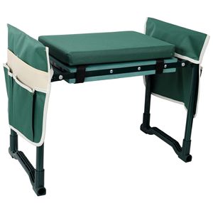 Grand banc pliant de jardin avec 2 pochettes à outils offertes, coussin en mousse EVA extra doux et large, chaises de jardin - Product Image 2