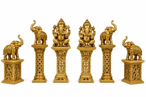 Mandap de mariage moderne Radhika flottant exclusif, scène légère en fibre de verre sculptée de luxe, plafond floral, mariage indien - Product Image 6