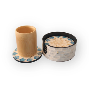 Eco Friendly Cute Round Mother of Pearl Coaster with Reusable Design <b>Kitchen</b> Accessory Good Price From Vietnam - Product Image 2