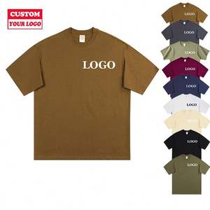 Camisetas de Algodón Suave Unisex, Color Café Claro, 250g, Bordado 3D Personalizado, Verano 2026, Venta al Por Mayor - Product Image 1